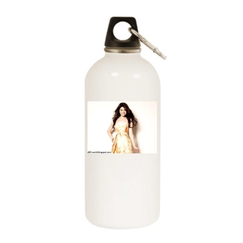 Selena Gomez White Water Bottle With Carabiner