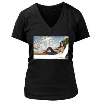 Selena Gomez Women's Deep V-Neck TShirt