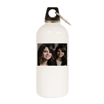 Selena Gomez White Water Bottle With Carabiner