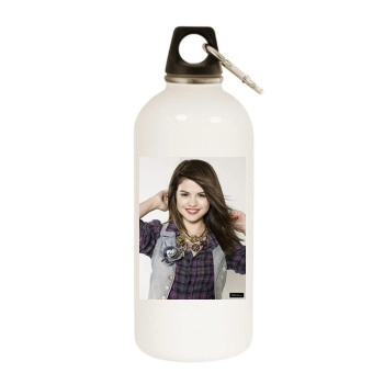 Selena Gomez White Water Bottle With Carabiner