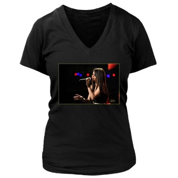 Selena Gomez Women's Deep V-Neck TShirt