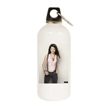 Selena Gomez White Water Bottle With Carabiner