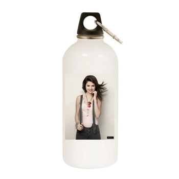 Selena Gomez White Water Bottle With Carabiner