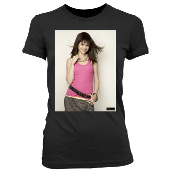 Selena Gomez Women's Junior Cut Crewneck T-Shirt