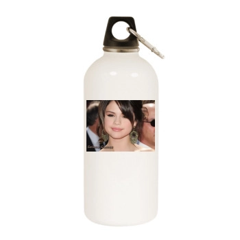 Selena Gomez White Water Bottle With Carabiner