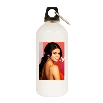 Selena Gomez White Water Bottle With Carabiner