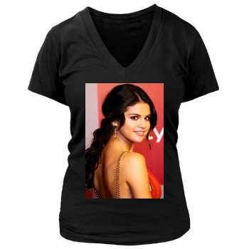 Selena Gomez Women's Deep V-Neck TShirt