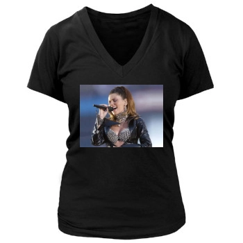 Shania Twain Women's Deep V-Neck TShirt