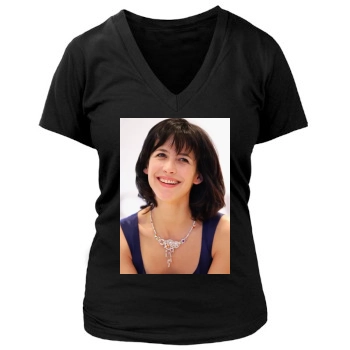 Sophie Marceau Women's Deep V-Neck TShirt