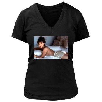 Sophie Marceau Women's Deep V-Neck TShirt