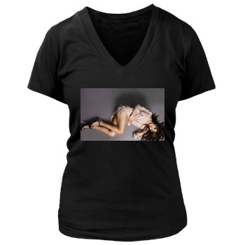 Sophie Marceau Women's Deep V-Neck TShirt