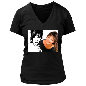 Sophie Marceau Women's Deep V-Neck TShirt