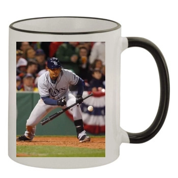 Tampa Bay Rays 11oz Colored Rim & Handle Mug