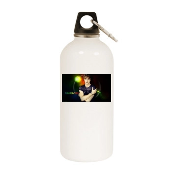 Tom Felton White Water Bottle With Carabiner