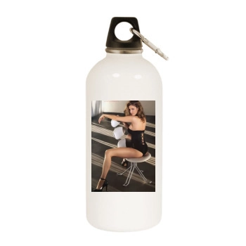 Tricia Helfer White Water Bottle With Carabiner