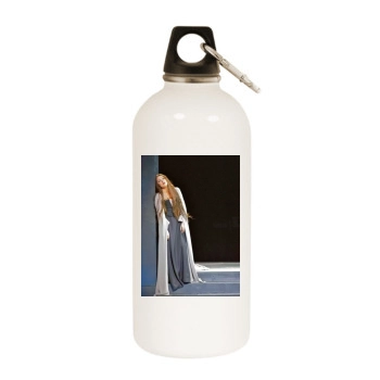 Anna Netrebko White Water Bottle With Carabiner