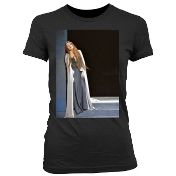 Anna Netrebko Women's Junior Cut Crewneck T-Shirt