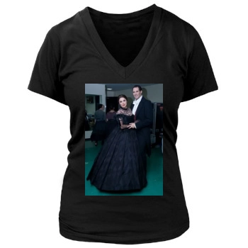 Anna Netrebko Women's Deep V-Neck TShirt