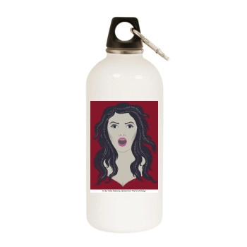 Anna Netrebko White Water Bottle With Carabiner