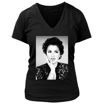 Anna Netrebko Women's Deep V-Neck TShirt