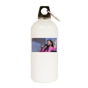 Anna Netrebko White Water Bottle With Carabiner