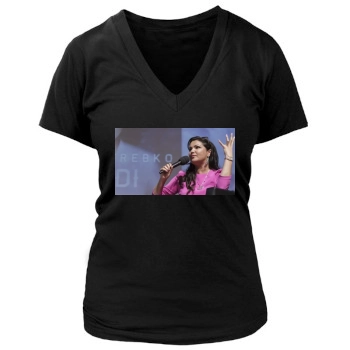 Anna Netrebko Women's Deep V-Neck TShirt