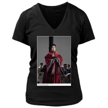 Anna Netrebko Women's Deep V-Neck TShirt