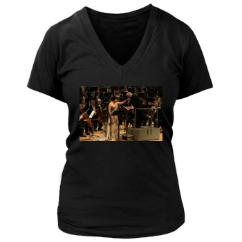 Anna Netrebko Women's Deep V-Neck TShirt