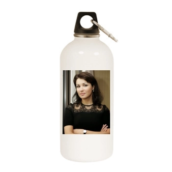 Anna Netrebko White Water Bottle With Carabiner