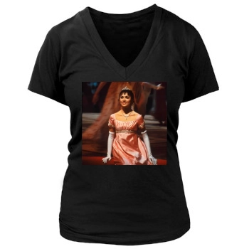 Anna Netrebko Women's Deep V-Neck TShirt