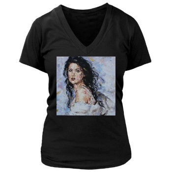 Anna Netrebko Women's Deep V-Neck TShirt