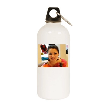 Anna Netrebko White Water Bottle With Carabiner