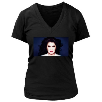 Anna Netrebko Women's Deep V-Neck TShirt