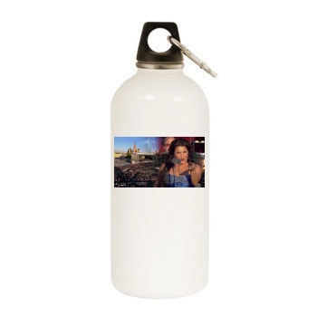 Anna Netrebko White Water Bottle With Carabiner