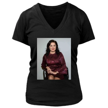 Anna Netrebko Women's Deep V-Neck TShirt