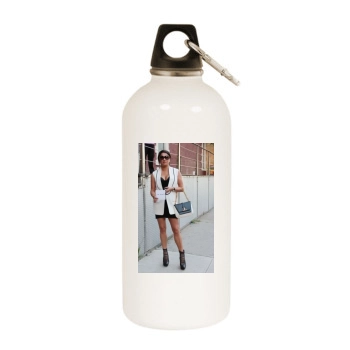 Anna Netrebko White Water Bottle With Carabiner