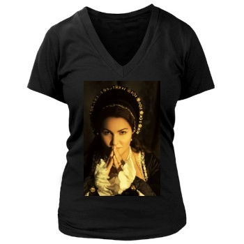 Anna Netrebko Women's Deep V-Neck TShirt