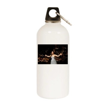 Anna Netrebko White Water Bottle With Carabiner