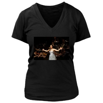 Anna Netrebko Women's Deep V-Neck TShirt