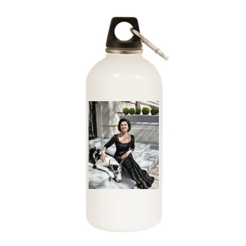 Anna Netrebko White Water Bottle With Carabiner