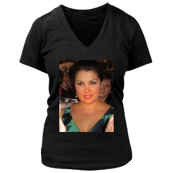 Anna Netrebko Women's Deep V-Neck TShirt