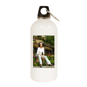 Anna Netrebko White Water Bottle With Carabiner