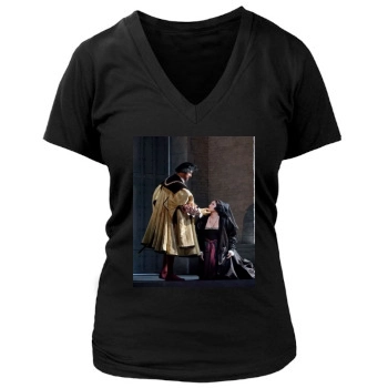 Anna Netrebko Women's Deep V-Neck TShirt