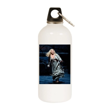 Anna Netrebko White Water Bottle With Carabiner