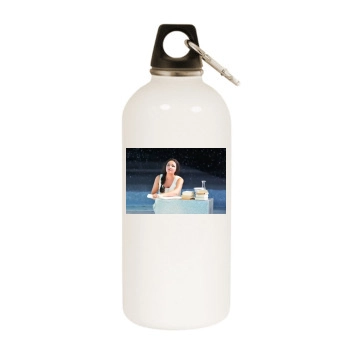 Anna Netrebko White Water Bottle With Carabiner