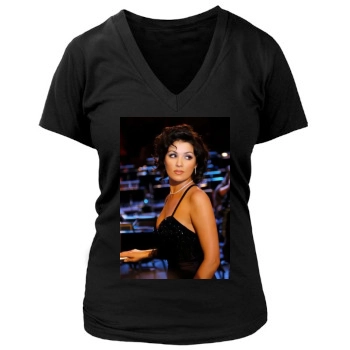 Anna Netrebko Women's Deep V-Neck TShirt