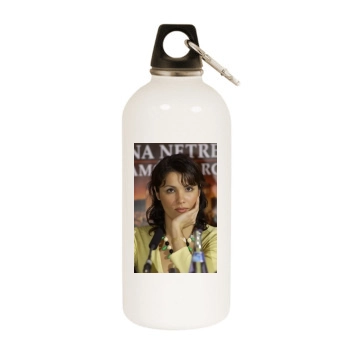 Anna Netrebko White Water Bottle With Carabiner