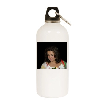 Anna Netrebko White Water Bottle With Carabiner