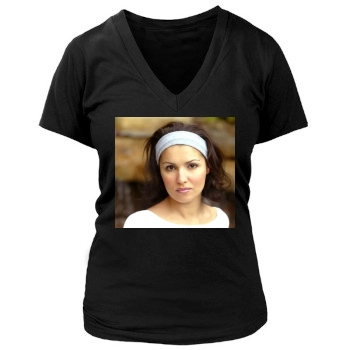 Anna Netrebko Women's Deep V-Neck TShirt