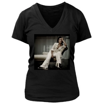 Anna Netrebko Women's Deep V-Neck TShirt